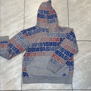 Adidas Big Boys Fade Print Pullover Hoodie Size L(14/16). Perfect condition.